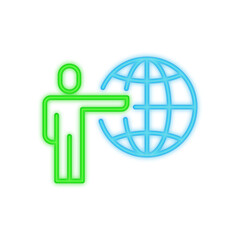 man global neon icon