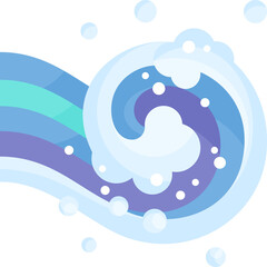 sea wave flat glossy icon