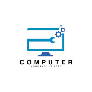 computer logo vector design template
