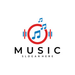 Obraz premium music logo vector design template