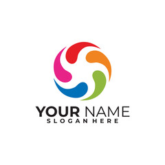 connection logo vector design template