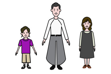 家族の多様性を表現したイラスト