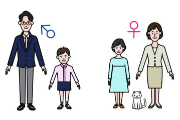 家族の多様性を表現したイラスト