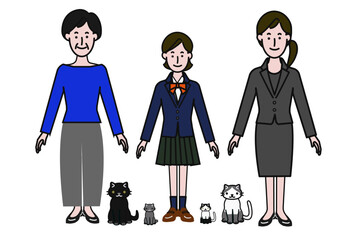 家族の多様性を表現したイラスト