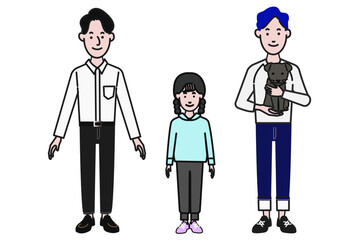 家族の多様性を表現したイラスト