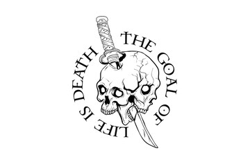 Demon skull with horns. Vector illustration.