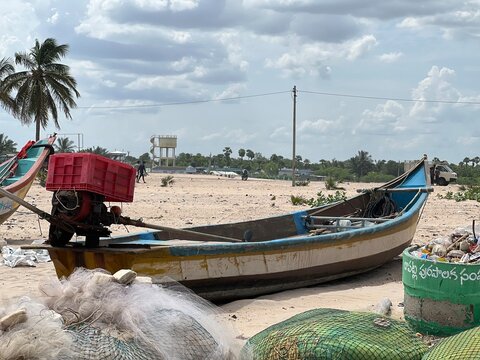 fishing boats on the beach