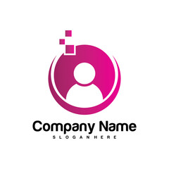 connection logo vector design template