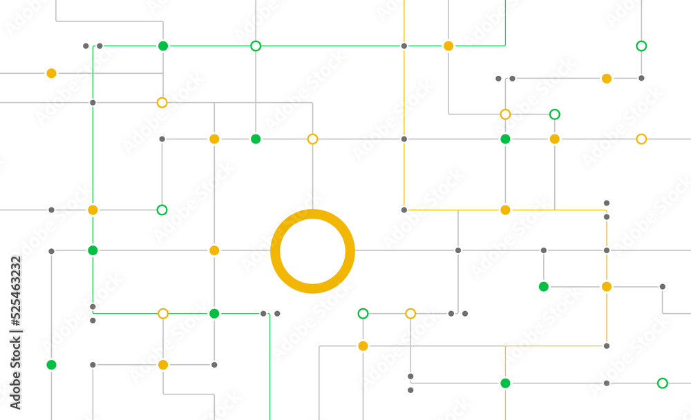 Poster Network information circuit board system connect dots and lines background template. Technology linked global digital database graphic vector