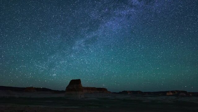 Timelapse Of Milky Way Stars Timelapse At Lone Rock On Lake Powell, Utah