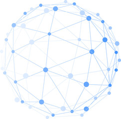 Network connected with line dot background, Digital network technology. Isolated transparency background