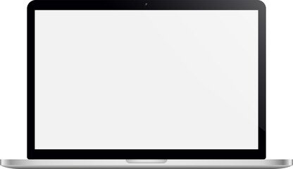 Computer notebook or laptop mockup template isolated on white background