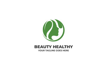 Green Beauty Healthy Skincare Logo Template
