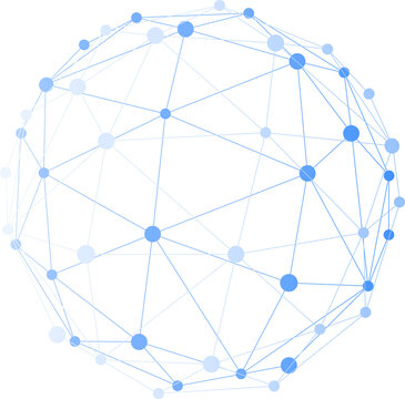 Network Connected With Line Dot Background, Digital Network Technology. Isolated Transparency Background