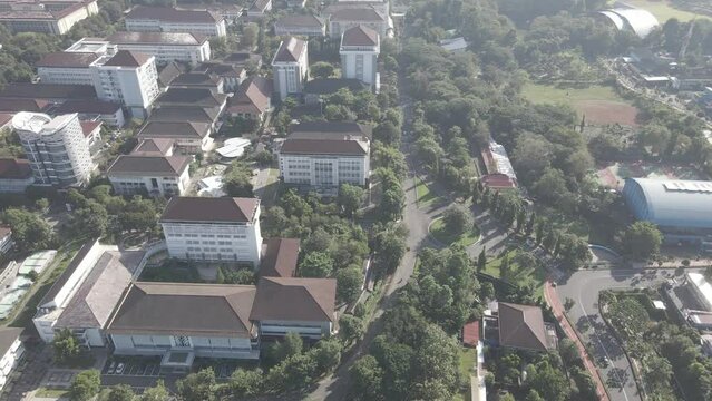 Aerial View of Universitas Gadjah Mada in Yogyakarta, Indonesia.