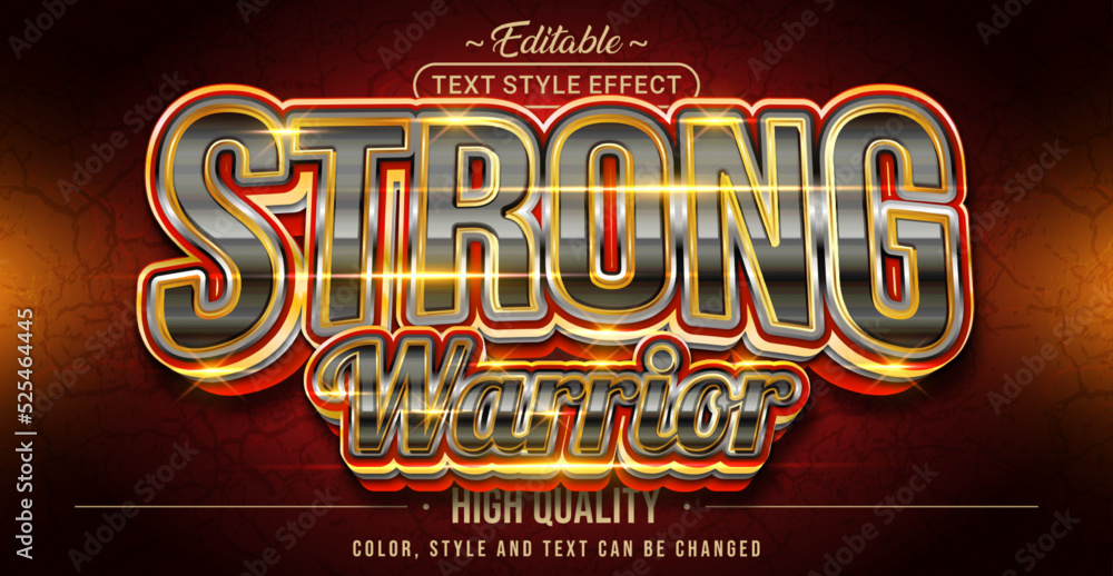 Poster Editable text style effect - Strong Warrior text style theme.