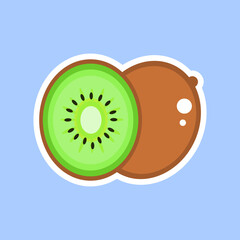 Fototapeta premium flat doodle kiwi illustration for stickers