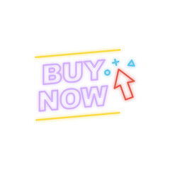 buy now promotion sign neon