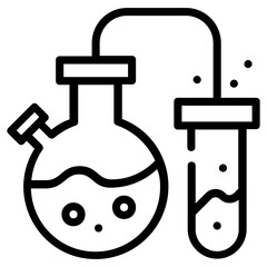 An icon of chemical reaction line design 