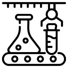 Botanical research icon in linear style 