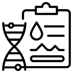 An icon of dna report line design 