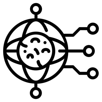 Trendy line icon of bacteria 