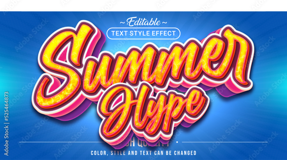 Poster editable text style effect - summer hype text style theme.