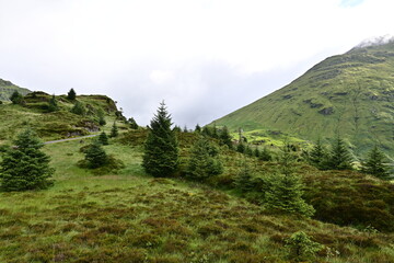 Landschaft auf der Passhöhe des Rest and be thankful Gebirgspass, Argyll, Schottland