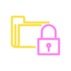 lock mail neon icon