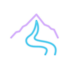 mountain river neon icon