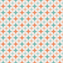 Mid century modern seamless patterns for tablecloth, oilcloth, bedclothes or other textile design. Sixties  retro vintage wallpaper.
