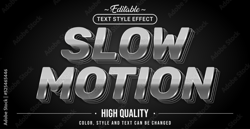 Poster Editable text style effect - Slow Motion text style theme.