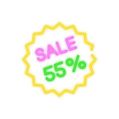 sale badge neon