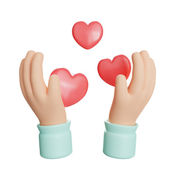 spread love 3d icon illustration
