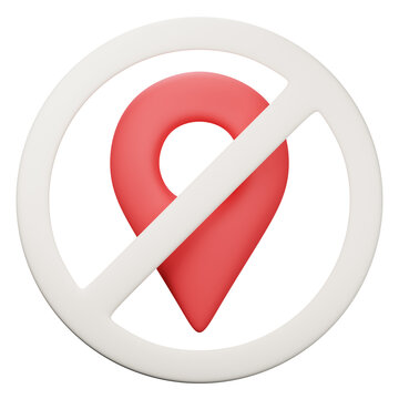disable location 3d icon illustration