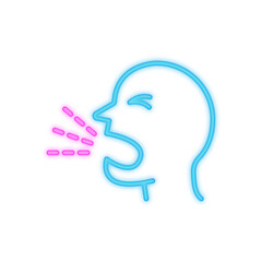 sneeze neon icon