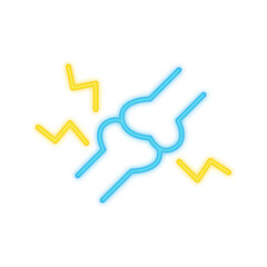 bone pain neon icon