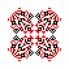 Traditional Ukrainian knitted embroidery art, ethnic mandala ornament vyshyvanka