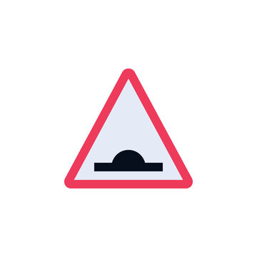 Speed Bump Road Sign Flat Icon