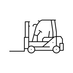 forklift construction car vehicle line icon vector illustration