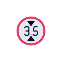 Height limit traffic sign flat icon