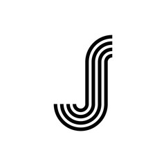 modern letter J monogram logo design