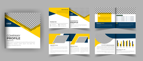 Bifold 8 pages square brochure design