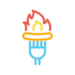 spicy food neon icon