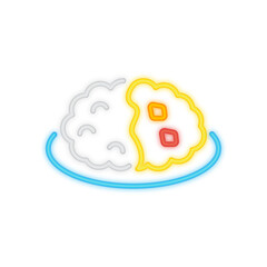 curry rice neon icon