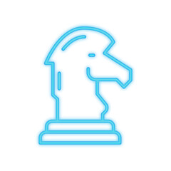 knight chess neon icon