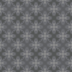 grey flowers geometry seamless pattern