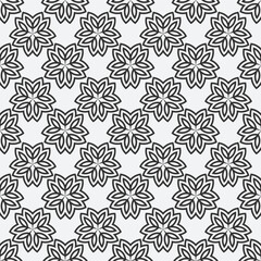 monochrome flowers seamless pattern