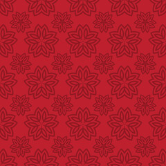 monochrome flowers seamless pattern
