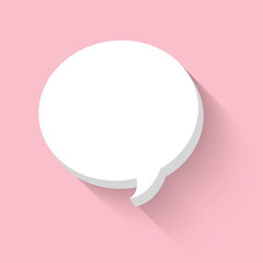 White paper speech bubble on pink background